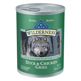 Blue Buffalo Wilderness Adult Wet Dog Food, High-Protein & Grain-Free, Made with Natural Ingredients, Duck & Chicken Grill, 12.5-oz. Cans, 12 Count