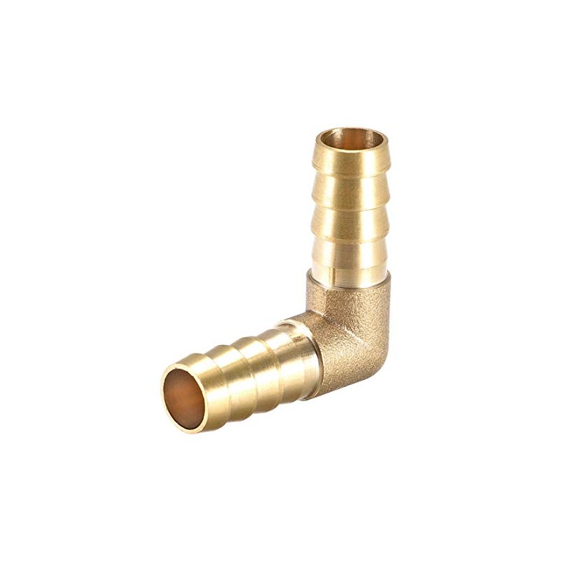 sourcing map 12 mm Barbed Brass Hose 90° Angle Pipe