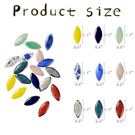 Blue Petal Ceramic Tiles Mosaic Tiles, Bulk Ceramic Mosaic Pieces Stepping Stone Crafts Making Supplies for Home Outdoor Floor Vase Tabletop Decoration - 70pcs