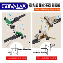 Carvalax Pipe Tube Bender Set, for 1/4” to 7/8” O.D, 90° Ratcheting Tubing Bender Kit with Reverse Bending Adapters and 7 Multi-Color Aluminum Heads, for HVAC Air Condition Hydraulic Work