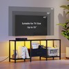 JARHETUN TV Stand with LED Lights, Entertainment Center with Open