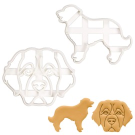Set of 2 Leonberger Cookie Cutters (Design: Face and Silhouette), 2 Pieces - Bakerlogy