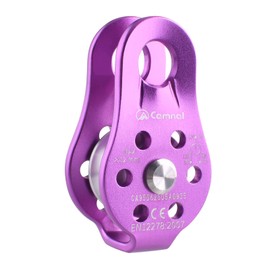 TRIWONDER 26kN Climbing Pulley CE Certified Rescue Pulley Single Sheave Aluminum Fixed Eye Rock Rope Pulley (02 26kN - Purple)