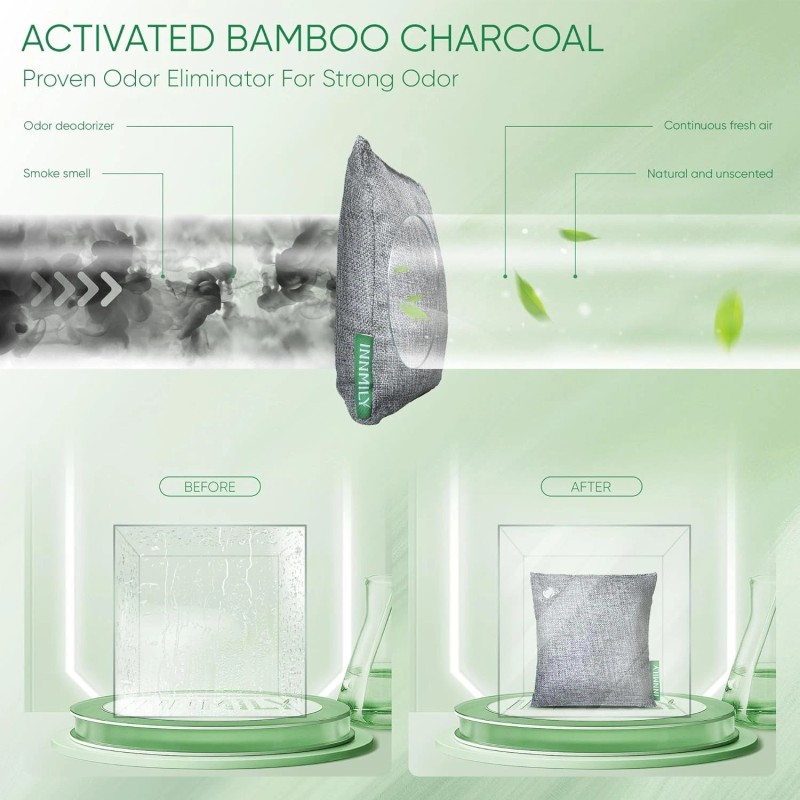 Innmily Activated Charcoal Odor Absorber, Eliminator for Strong 12 Packs