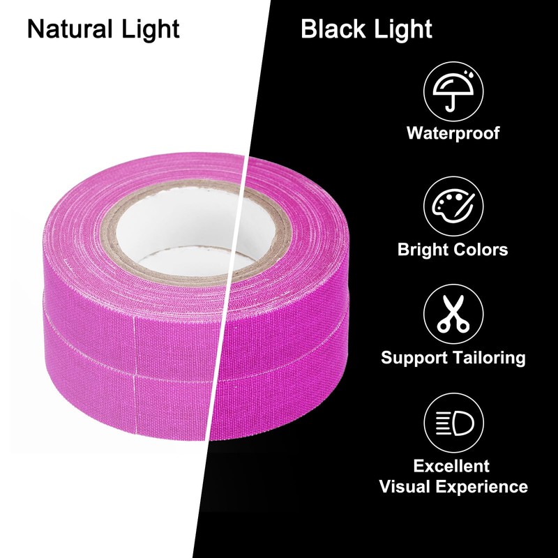 sourcing map 2 Rolls Neon Gaffa Fabric Tape, 0.6 Inch