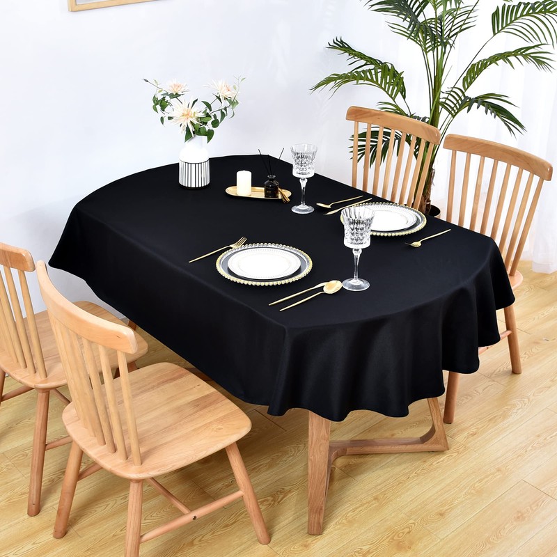 Wolkemer Oval Tablecloth 60 x 84 Inch Washable Fabric Table