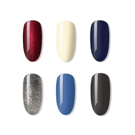 Bluesky Gel Nail Polish Set, AW2020, Lady Snow Autumn and Winter 2020 Collection, 6 x 10 ml Red, Cream, Grey, Blue, Navy, Silver, Glitter (Requires curing under UV/LED Lamp)