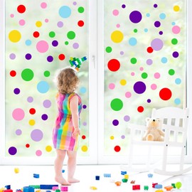 Polka Dots Wall Stickers (140dots) Colorful Dot Wall Decals Circle Round Wall Stickers Vinyl Wall Decal Dot Decor Primary Colors Removable Peel and Stick Wall Decals for Kids Room Nursery Playroom