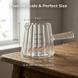 2-Pack 6oz Glass Espresso Measuring Cups with Spoons
