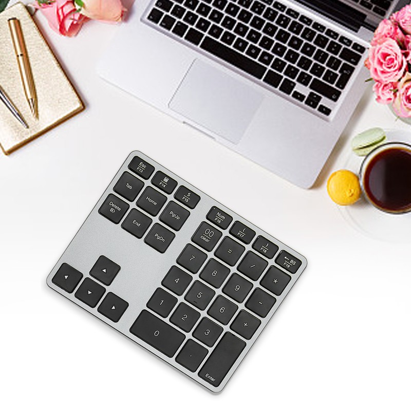 Wireless Number Pad 35 Keys Scissor Switch BT5.0 Aluminium Alloy