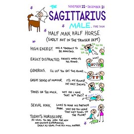 Sagittarius The Half Man Half Horse November 22 -December 21 Male Astrological Zodiac Star Sign Birthday Blank Greeting Card for Him by Cherry Orchard