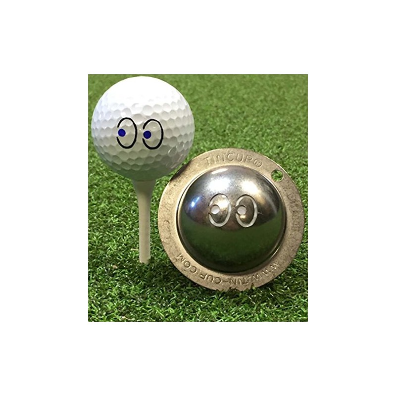 Tin Cup Golf Ball Custom Marker Alignment Tool (Eyes on