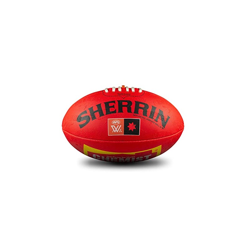Sherrin AFLW Replica All Surface Football, Red, Size 3