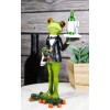 Green Toad Frog Silver Service Butler With Wine Glass And