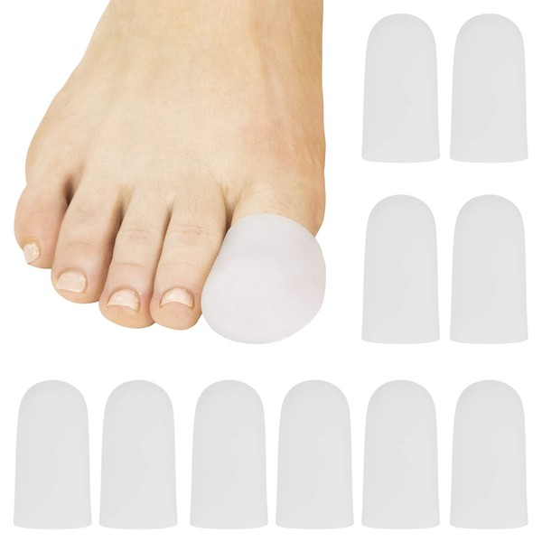 ViveSole Toe Guard (10 Pack) - Silicone Gel Tubes - Protector Cap for Feet, Women and Men - Pain Relief Cushion Pads for Blisters, Ingrown Toenails, Hammer Toes and Corns - Tubing Separator Covers
