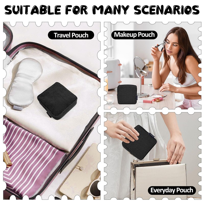 MAGEFY Small Makeup Bag for Handbag Mini Cosmetics Bag Corduroy