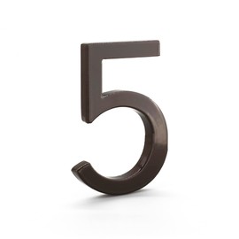 4 Inch Modern House Number, Floating House Number, Easy to Install, Address Number Store (5, Roman Bronze)