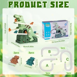 Dino Slide, Dino Slide Toy with Lights and Music, Dinosaur Roller Coaster Toy, Dinosaur Roller Coaster Toy with Light and Music, as a Gift for Children