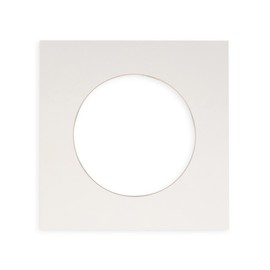 10x10 Mat Bevel Cut for 6x6 Photos - Precut White Circle Shaped Photo Mat Board Opening - Acid Free Matte to Protect Your Pictures - Bevel Cut for Family Photos, Pack of 1 Matboard
