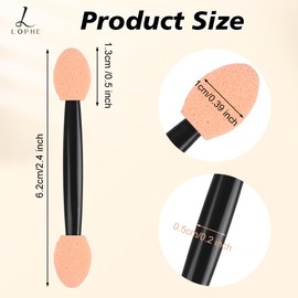 LOPHE Sponge Eyeshadow Brush, 50 Stück Mini Lidschatten Applikator, Lidschatten Pinsel Doppelseitige Color Einweg Lidschattenpinsel für Frauen und Mädchen