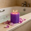 Extra Large 3 Wick Purple Pillar Candle, 6" x 6",