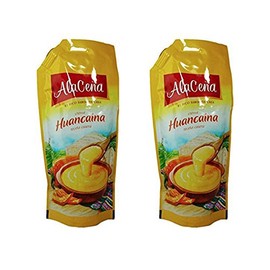 AlaCena Crema Huancaina Receta Casera - 2 Pack | Yellow Hot Chilli Cheese Sauce 400 gr. - 2 Pack