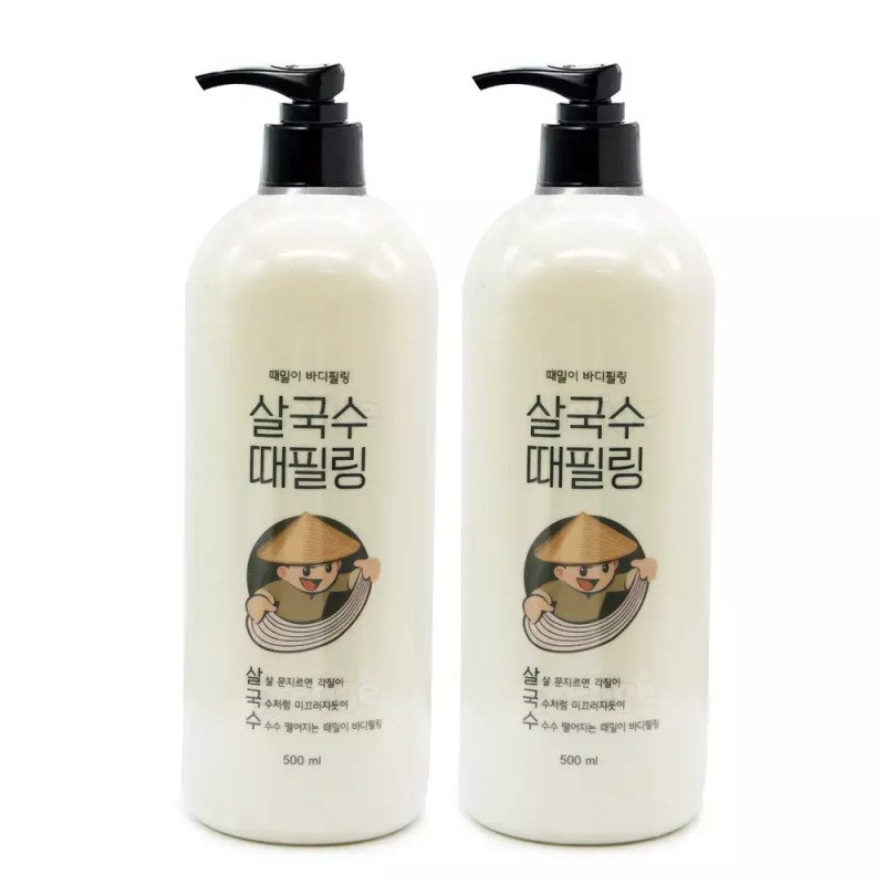 Lacvert 라끄베르 때밀이 바디필링 살국수 500ml+500ml 때필링 Lakbew Rubber Peeling
