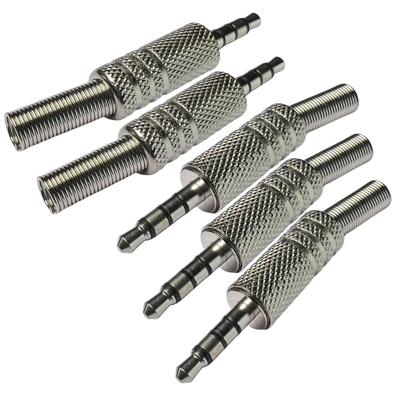 CESS 3.5mm 4-Pole TRRS Male Construction Plug Repair Headphone Jack