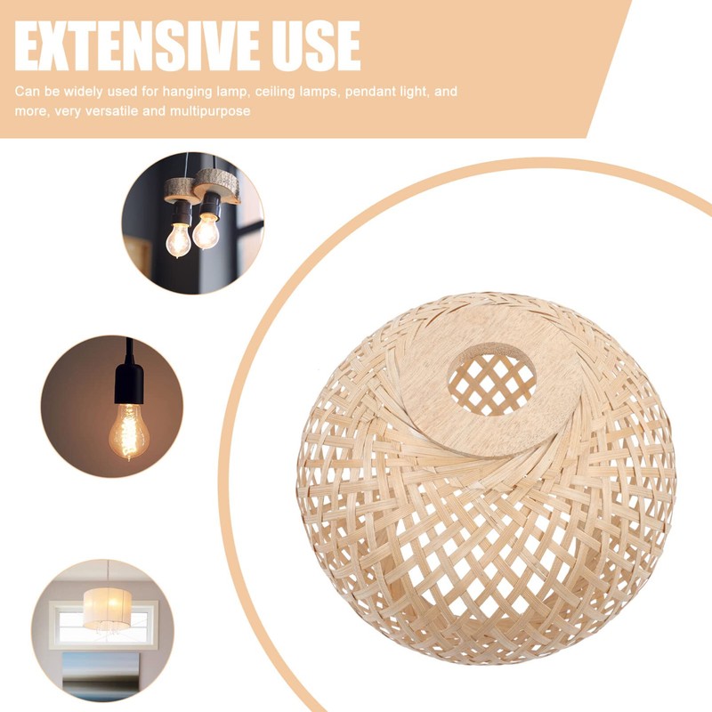 YARNOW Bamboo Lampshade Ceiling Decoration Ceiling Light Cover Rattan Ceiling