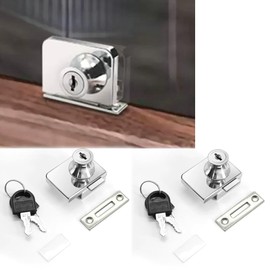 2 Pcs Glass Door Locks Double Open Display Cabinet Locks with 4 Keys Anti Corrosion Glass Showcase Locks for Office Mall Display Cabinet Glass Cabinet
