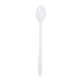 AmerCareRoyal Unwrapped Disposable Polypropylene Plastic Soda Spoons for Restaurants and Catering, 7.87", White, Pack of 1000