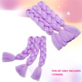 Silk-co Synthetic Hair for Braiding Jumbo Braids Extension 24 inches [100g] Afro Braids Crochet Twist Heat Resistant [Light Purple]