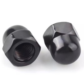 M8 Black Acorn Cap Nuts, M8-1.25 Black Acorn Nut Stainless Steel 18-8(304), 20Pcs-Pack