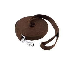 PETGOGO 15ft 20ft 30ft 40ft 50ft Long Dog/Puppy Lead Obedience Recall Training Dog Leashes for Small Medium Dogs Camping, Training, Play, or Backyard (15 FT, Brown)