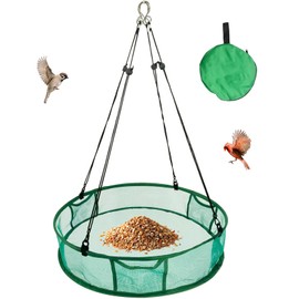 MIPIACE 50.8cm x 10cm Vassoio Raccogli Semi Uccelli Appendere Vassoio per Mangiatoia Per Uccelli Mangiatoie per Uccelli in Rete Rotonde Mangiatoia per Uccelli per Balcone Terrazza Giardino Fattoria