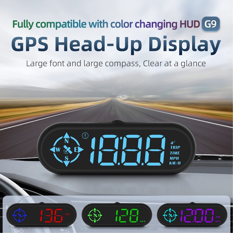 Car HUD Display, Car HUD Digital Display, Speedometer, Odometer, Compass,