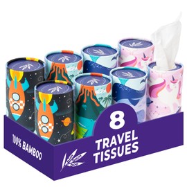 Bim Bam Boo Kids Tubular Facial Tissue, Ultra-Soft Bamboo, Lint Free for Clean Face Wipe To Go Tissue, 400 CT
