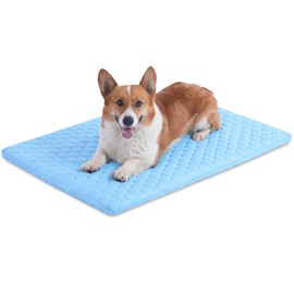 MARUNDA Dog Cooling Mat, No Need to Freeze Or Refrigerate This Cool Pet Pad Cat Mats- Keep Your Pet Cool, Machine Washable. (Blue, Thicken -28 X 20 in)