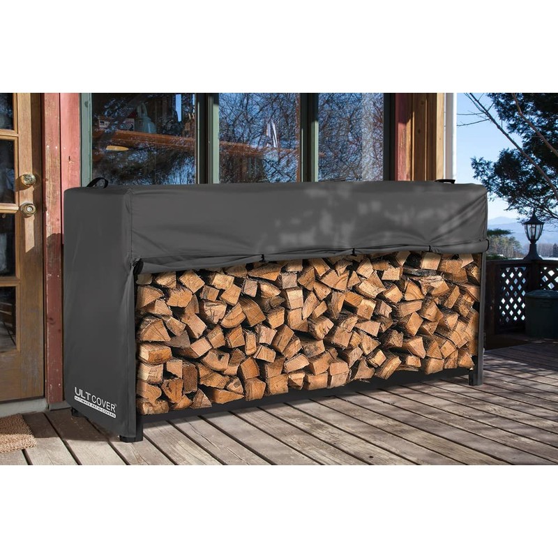 ULTCOVER Waterproof Firewood Racks Cover 8 Feet Heavy Duty Outdoor