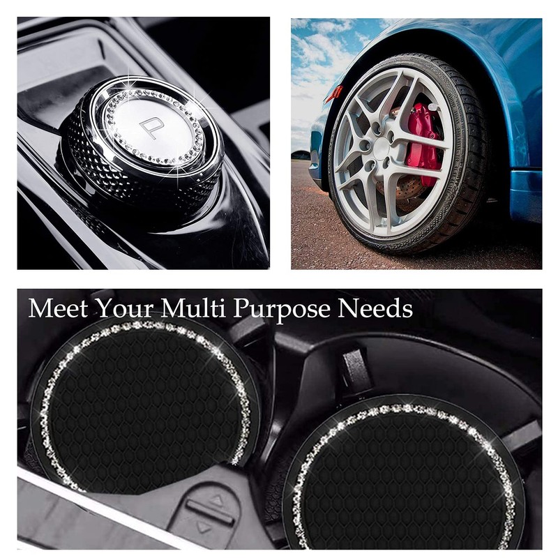 POTUANOT 10 Bling Car Coaster Drink Holder, Engine Ignition Button