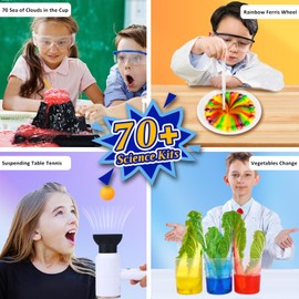 70+ Experiments Science Kit for Kids Age 4-6-8-10-12, STEM Learning Educational Scientist Toys Gifts for Boys Girls Chemistry Set