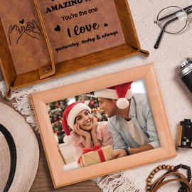 Christmas Bedside Organiser Gifts for Him Husband from Wife, Leather Valet Tray I Love You Secret Santa Xmas Gift Set for Mens Boyfriend, Birthday Presents Nightstand Tray Key Box for Mens Accessories