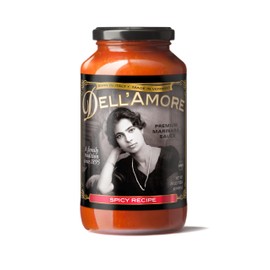 Dell'Amore Premium Marinara Sauce - Spicy Recipe - Italian Tomato Pasta Sauce - Family Recipe with Fresh Ingredients - 24oz / 6 pack