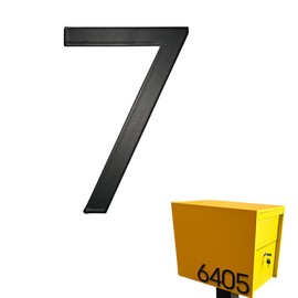Adoorn 4 Inch Mailbox Numbers - Number 7, Black Color, Each Sold Individually, Premium Metal Self Stick Address Numbers, Weatherproof Mailbox Numbers for Outside