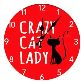 astylishome Wall Clock Square Non Ticking Silent Cat Modern Decorative Clocks Art Decor for the Dining Living Room Bedroom Office School Kitchen Accessories 1607