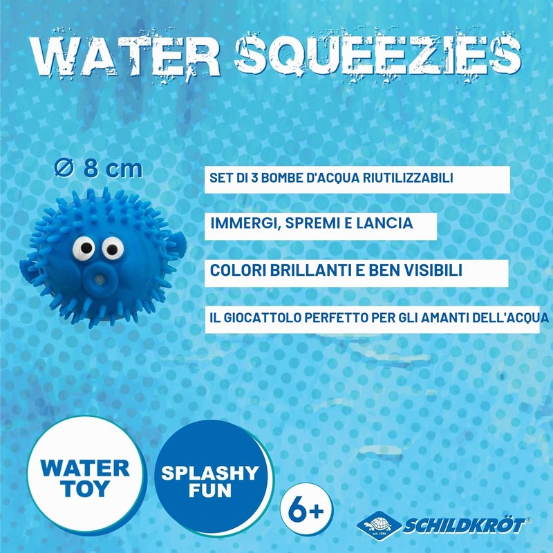 Schildkröt Water Squeezies, Set da 3, Effetto Bomba d'Acqua, per