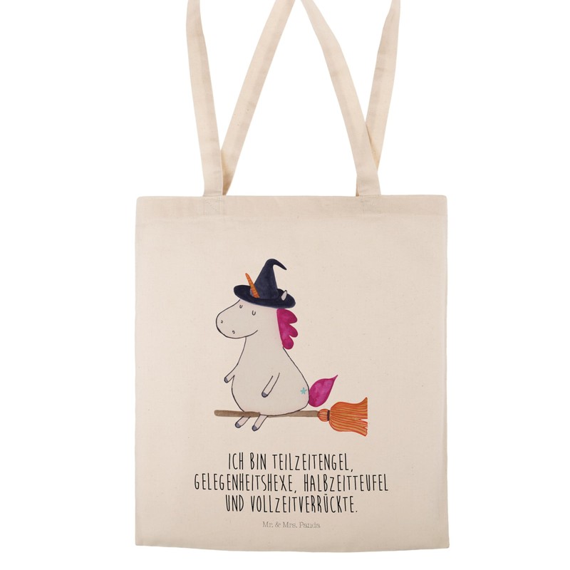Mr. & Mrs. Panda Unicorn Witch Tote Bag, Gift, Beach