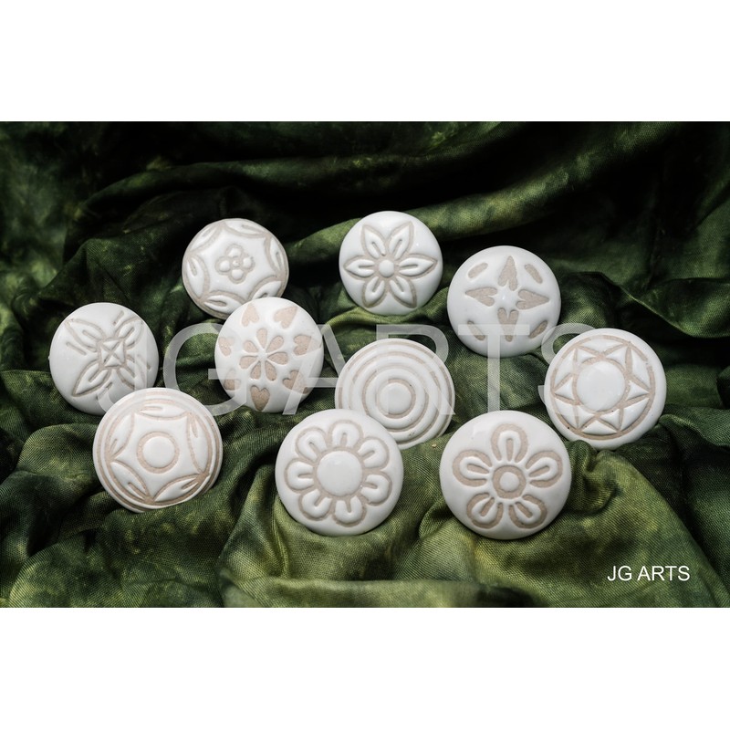 JGARTS 20 X Mix Vintage Look White Creame Creme Flower