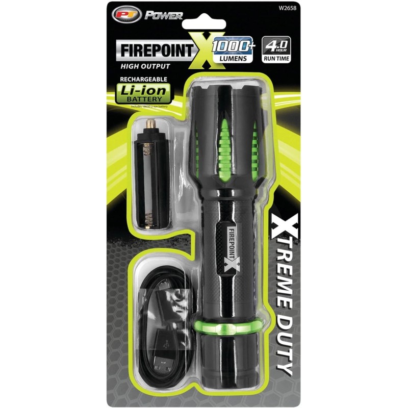 Performance Tool W2658 1,000 Lumen Rechargeable Dual Fuel Flashlight FirePoin...