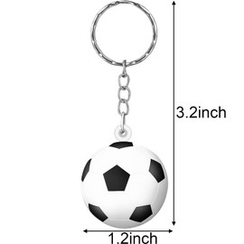 Blulu 30 Pack Soccer Keychains Soccer Rugby Stress Ball Sports Ball Keychains Football Key Chain for Boys School Carnival Reward, Party Bag Gift Fillers(Soccer)